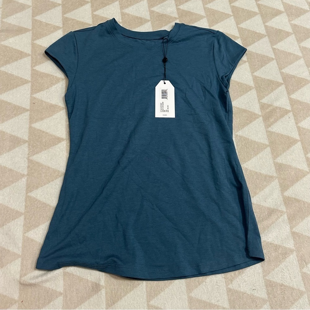 Universal standard Ashley cap sleeve tee shirt in teal